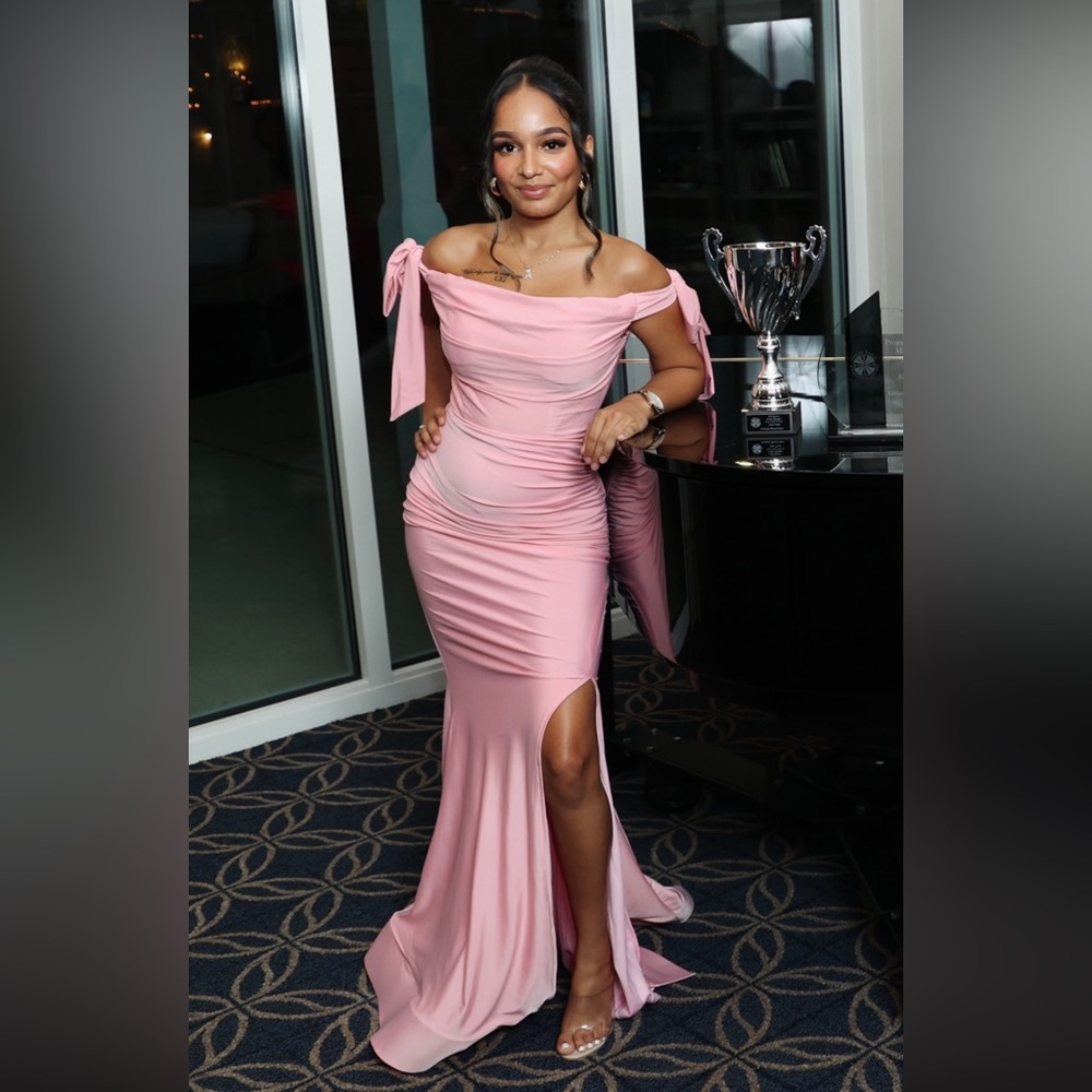 Elegant Pink Off-Shoulder Dress